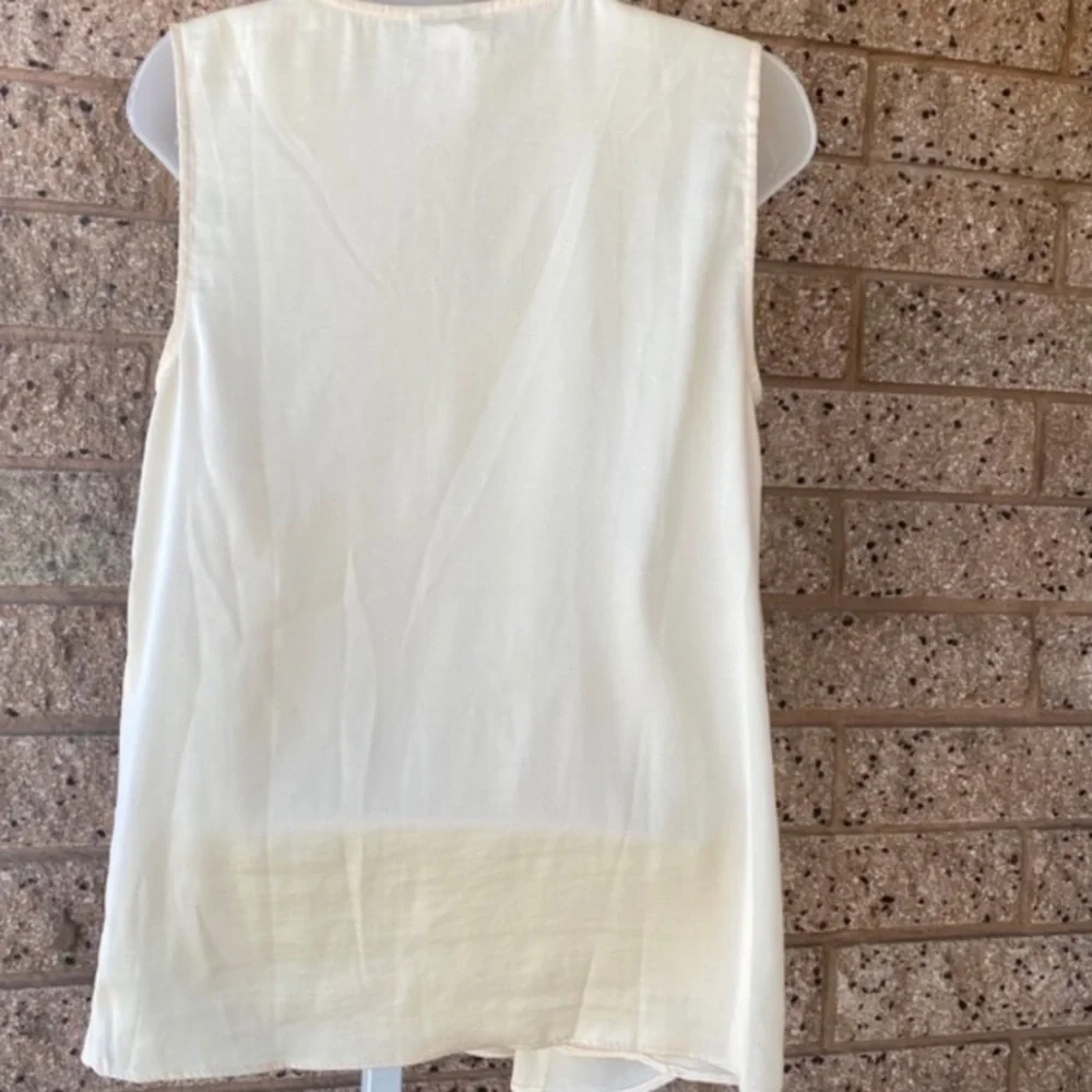 Monroe & Main Silky Pleated Cream Blouse EUC | S - Picture 3 of 7
